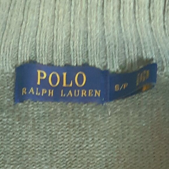 Polo Ralph Lauren SZ S 100% Cotton Sage Green Men's Pullover 1/4 Zip Sweater - Picture 6 of 15